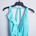 Carmen Marc Valvo Aqua Marine Ruffle One Piece Swimsuit