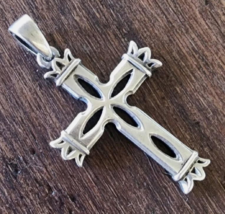 Rare Retired James Avery Large Jubilee Crown Cross Pendant