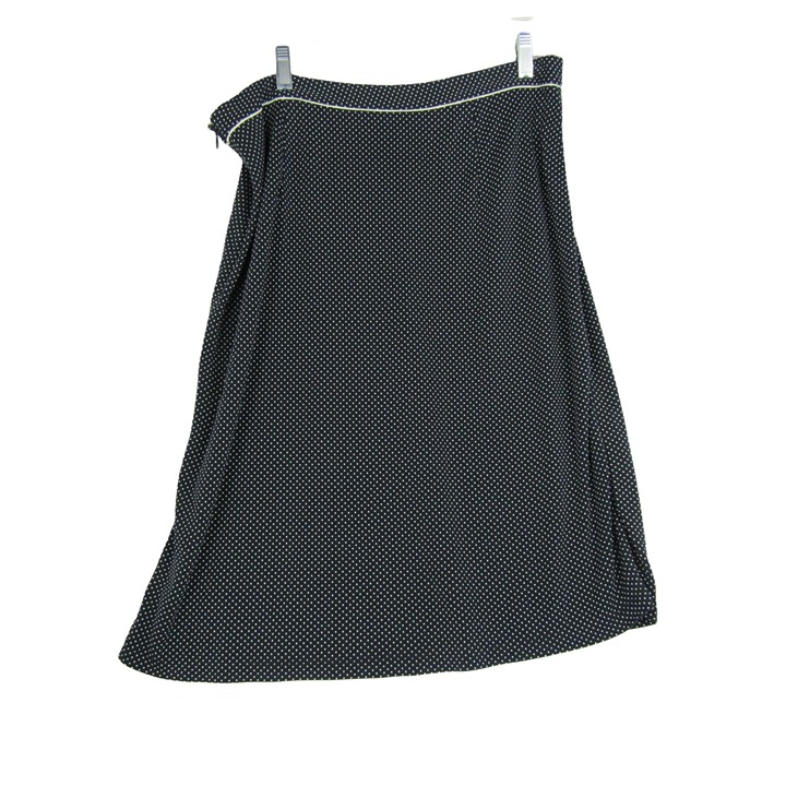 Vintage Ann Taylor Womens 80's 90's Polka Dots A-Line Skirt Black Size 14 NWT