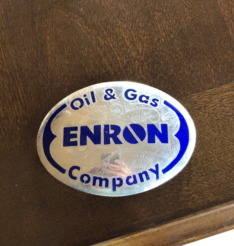 Enron Gas & Oil Vintage Belt Buckle