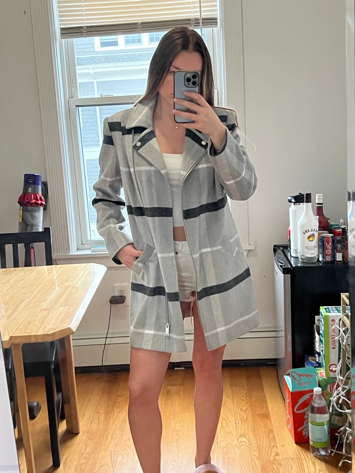 Venus Grey Pea coat, never worn