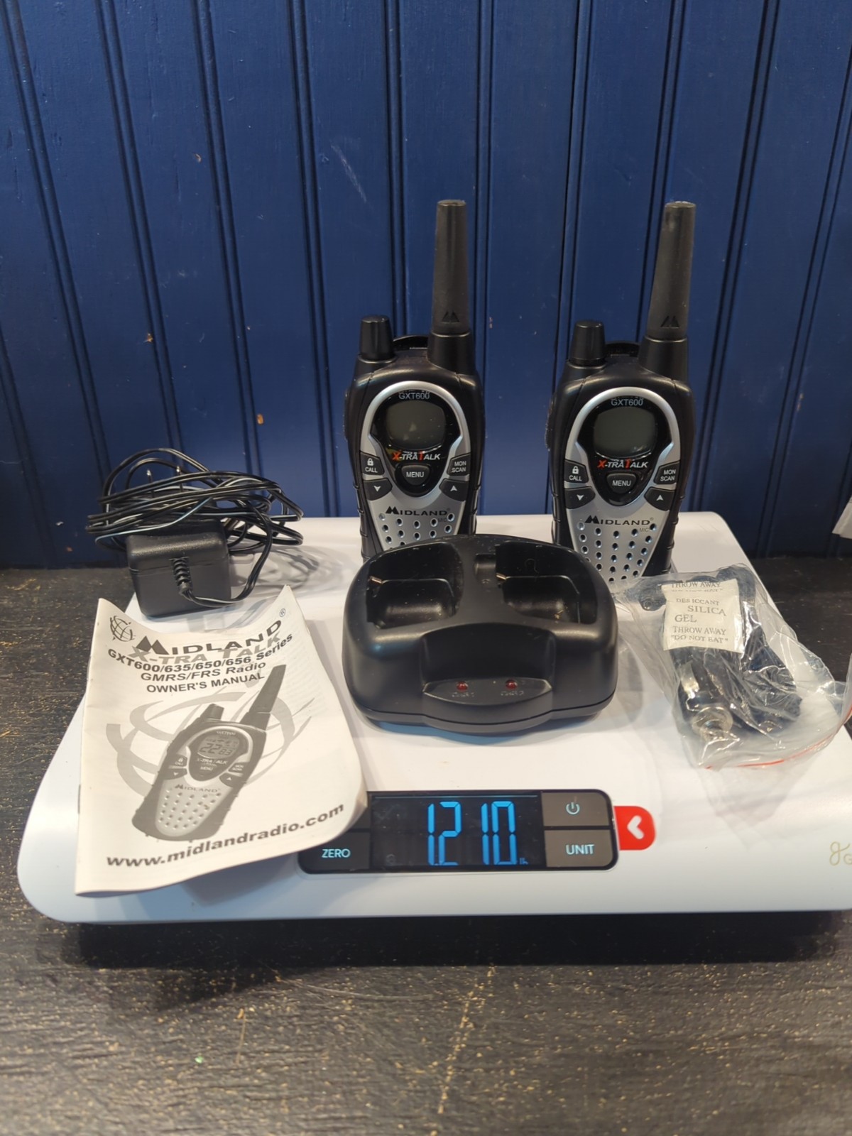 Midland GXT600 Set Of 2 Two Way Radios With Charging Dock