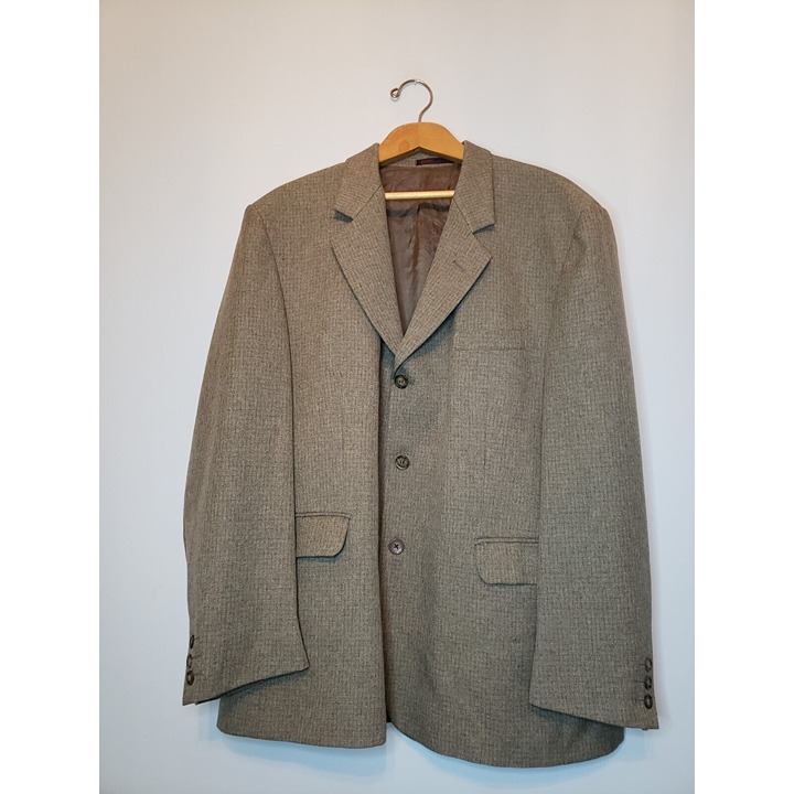 Giani Benenati Mens Size 170 / 116 Suit Blazer Jacket 3 Button Front Brown XL