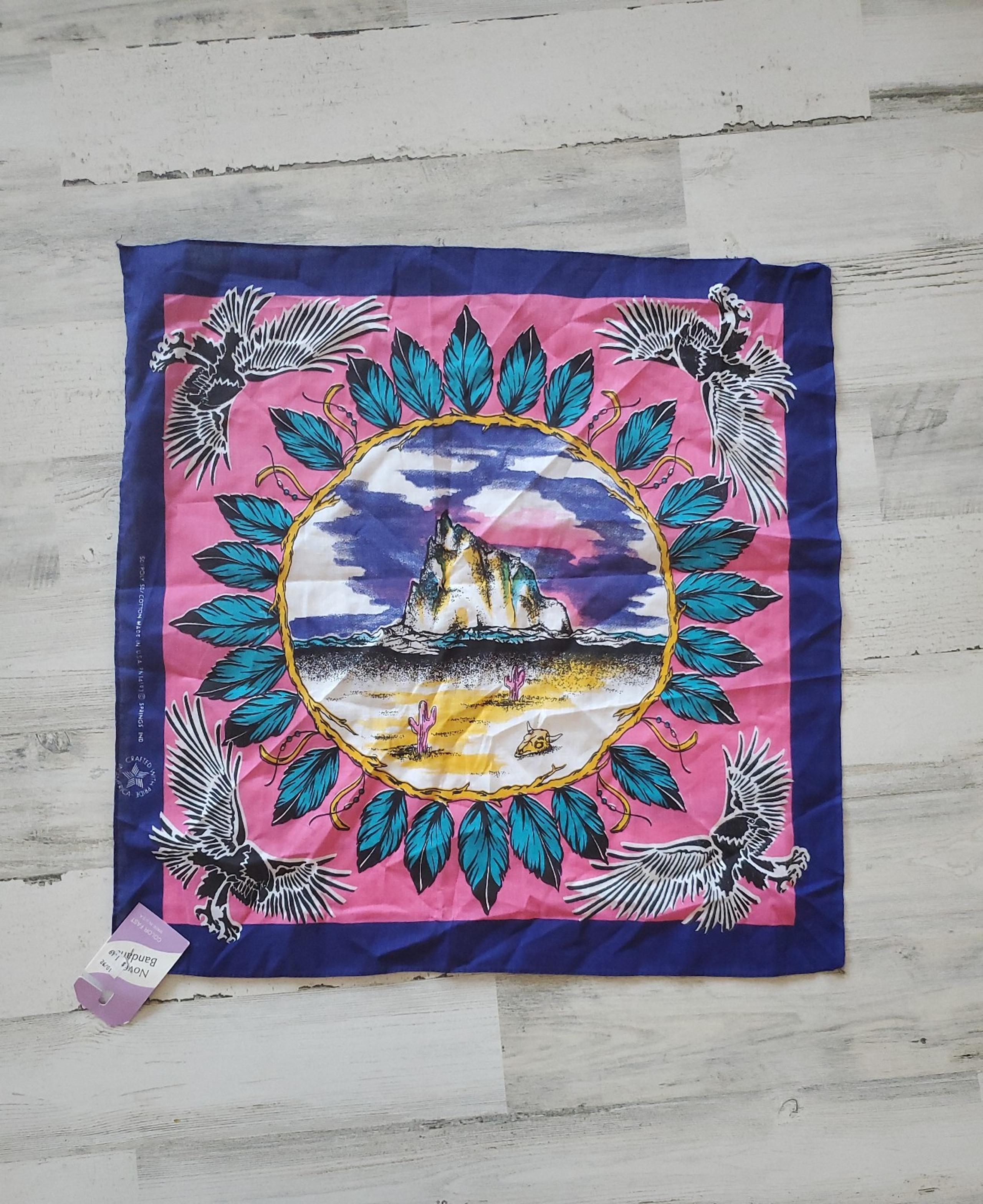 90's American Vintage Made In USA Spring Indiana Design Bandana Handkerchief