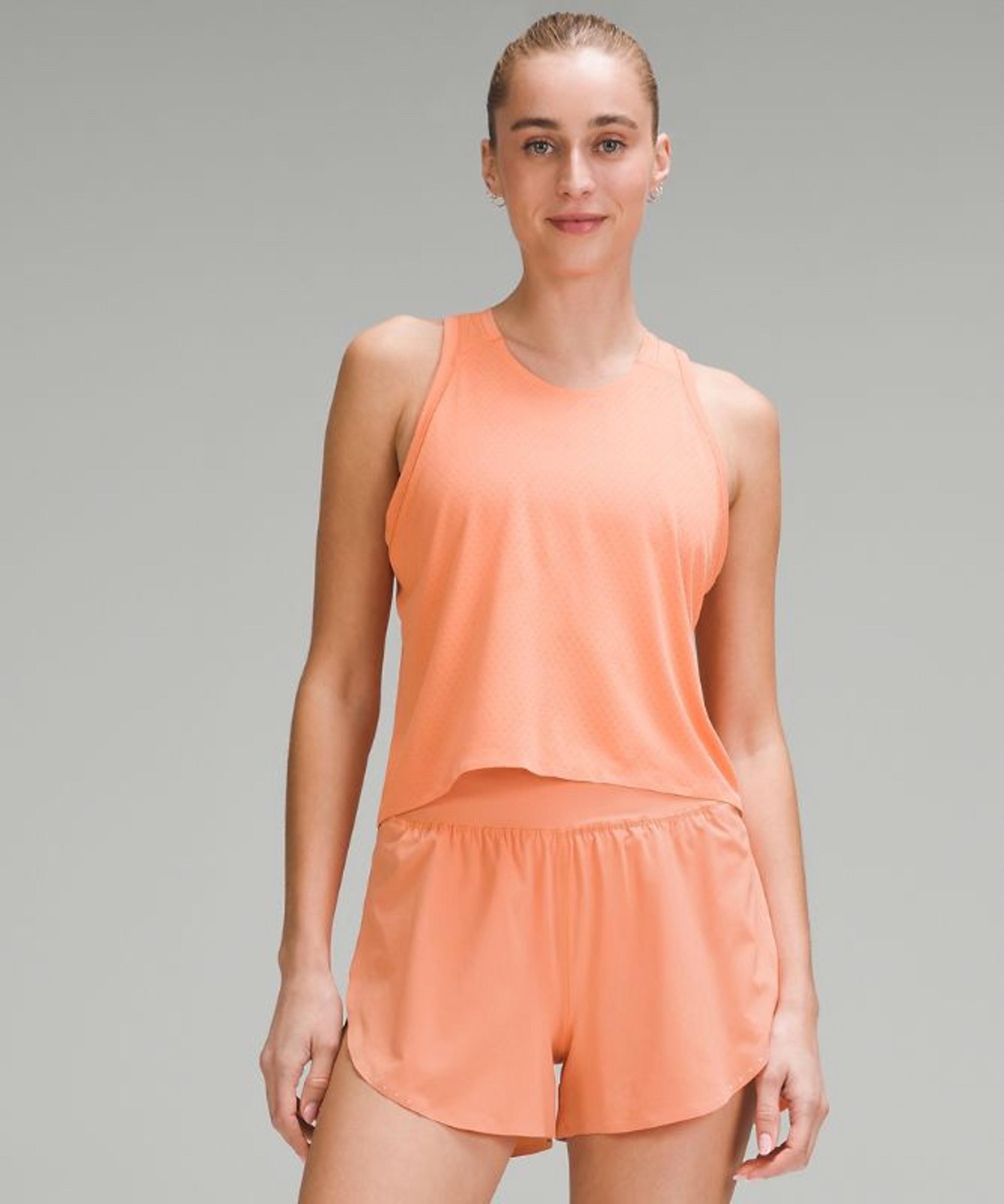 Lululemon Coral Kiss Fast Race Length Tank Top Size 8