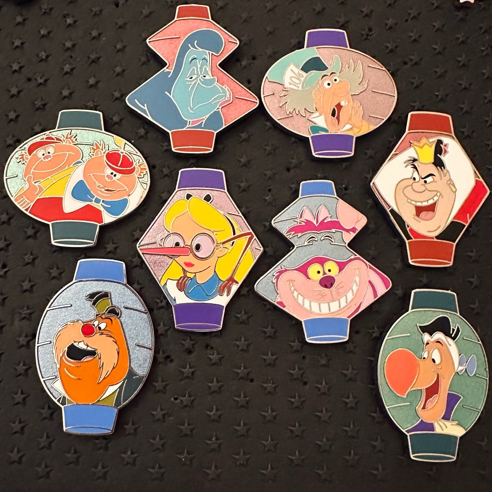 Disney Mystery Pins Alice in Wonderland Lanterns - Complete Set of 8