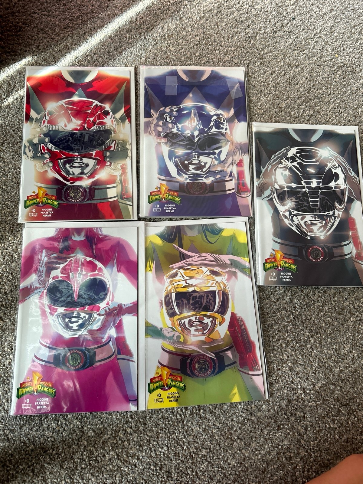 Power Rangers 0 NM Pink Blue Yellow Black Red Ranger Helmet Variants Set