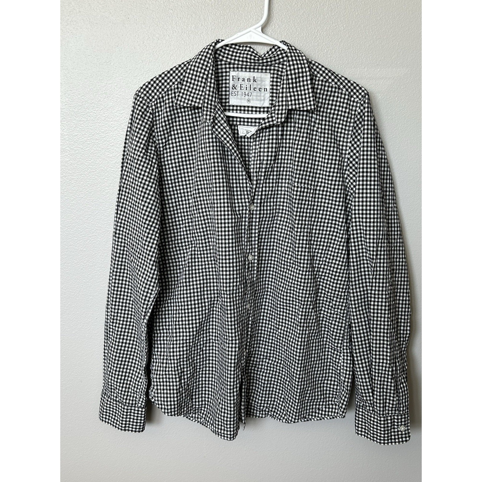 Women's Frank And Eileen Barry Tailored Crinkle Button-Up Shirt XL. Classic