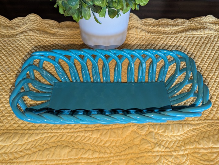 Pioneer Woman Teal Stoneware Bread Basket