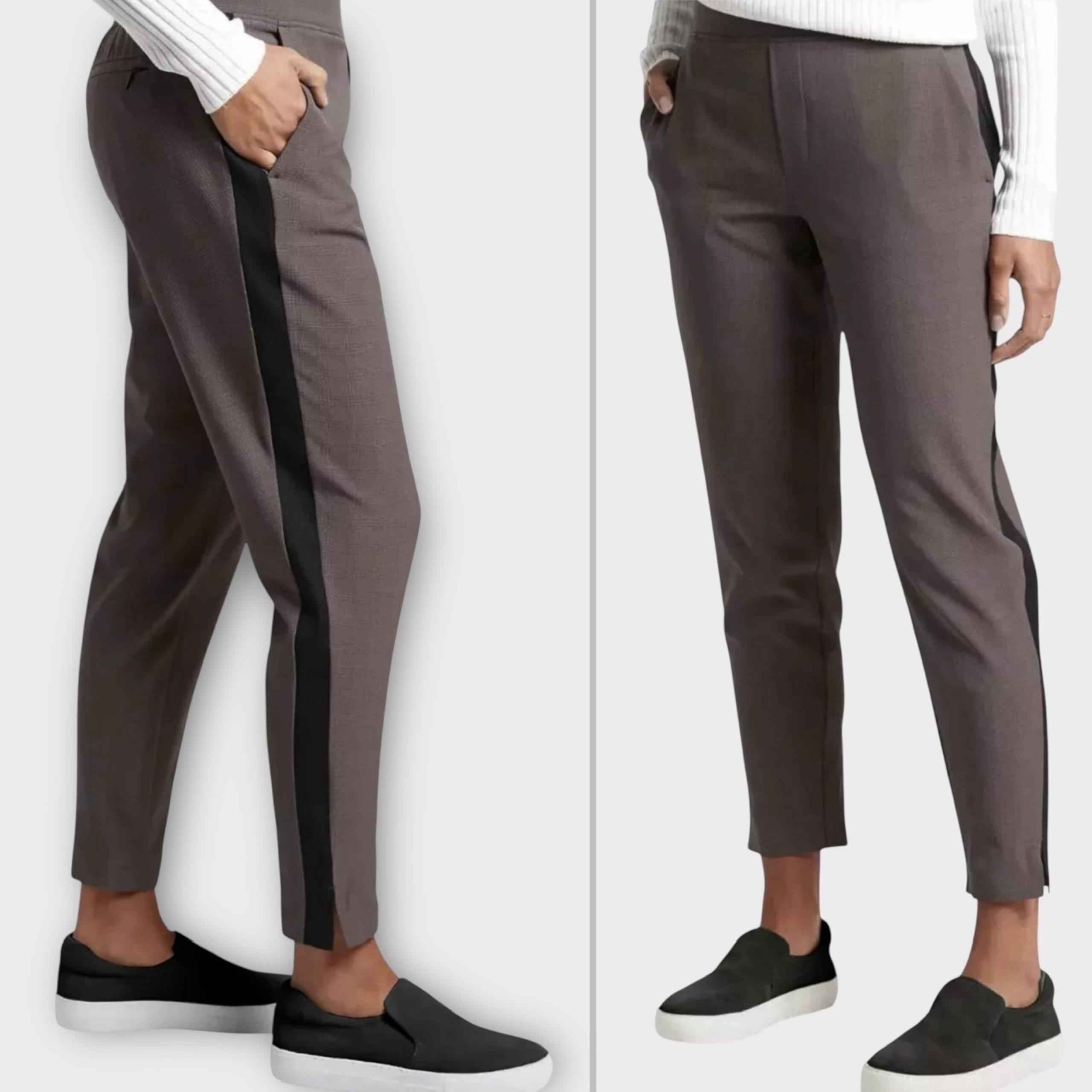 Athleta Brown Plaid Brooklyn Ankle Pant 6 travel career sporty athletic cropped