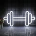 Gym Neon Sign,Barbell Dumbbell Shaped Neon signs White Neon Lights Sign