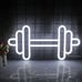 Gym Neon Sign,Barbell Dumbbell Shaped Neon signs White Neon Lights Sign