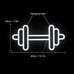 Gym Neon Sign,Barbell Dumbbell Shaped Neon signs White Neon Lights Sign
