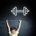 Gym Neon Sign,Barbell Dumbbell Shaped Neon signs White Neon Lights Sign