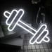Gym Neon Sign,Barbell Dumbbell Shaped Neon signs White Neon Lights Sign