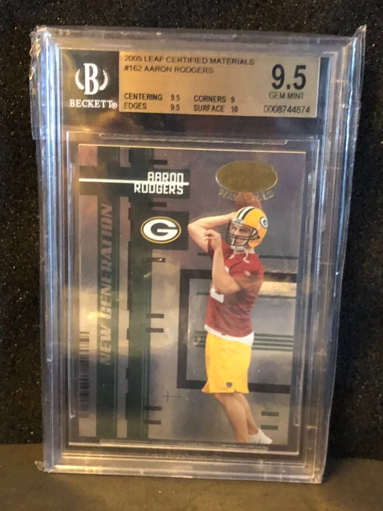 Aaron rodgers leaf certefied /1000 BGS 9.5 rookie rare