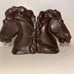 Vintage Alberta's Molds Brown Ceramic Horse Head Bookends