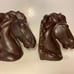 Vintage Alberta's Molds Brown Ceramic Horse Head Bookends