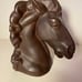Vintage Alberta's Molds Brown Ceramic Horse Head Bookends