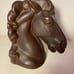 Vintage Alberta's Molds Brown Ceramic Horse Head Bookends