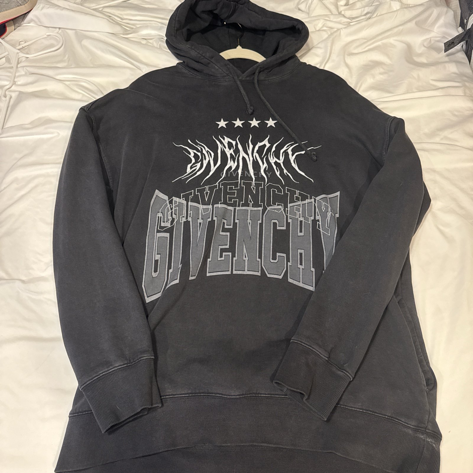 Givenchy Logo Embroidery Drawstring Hoodie