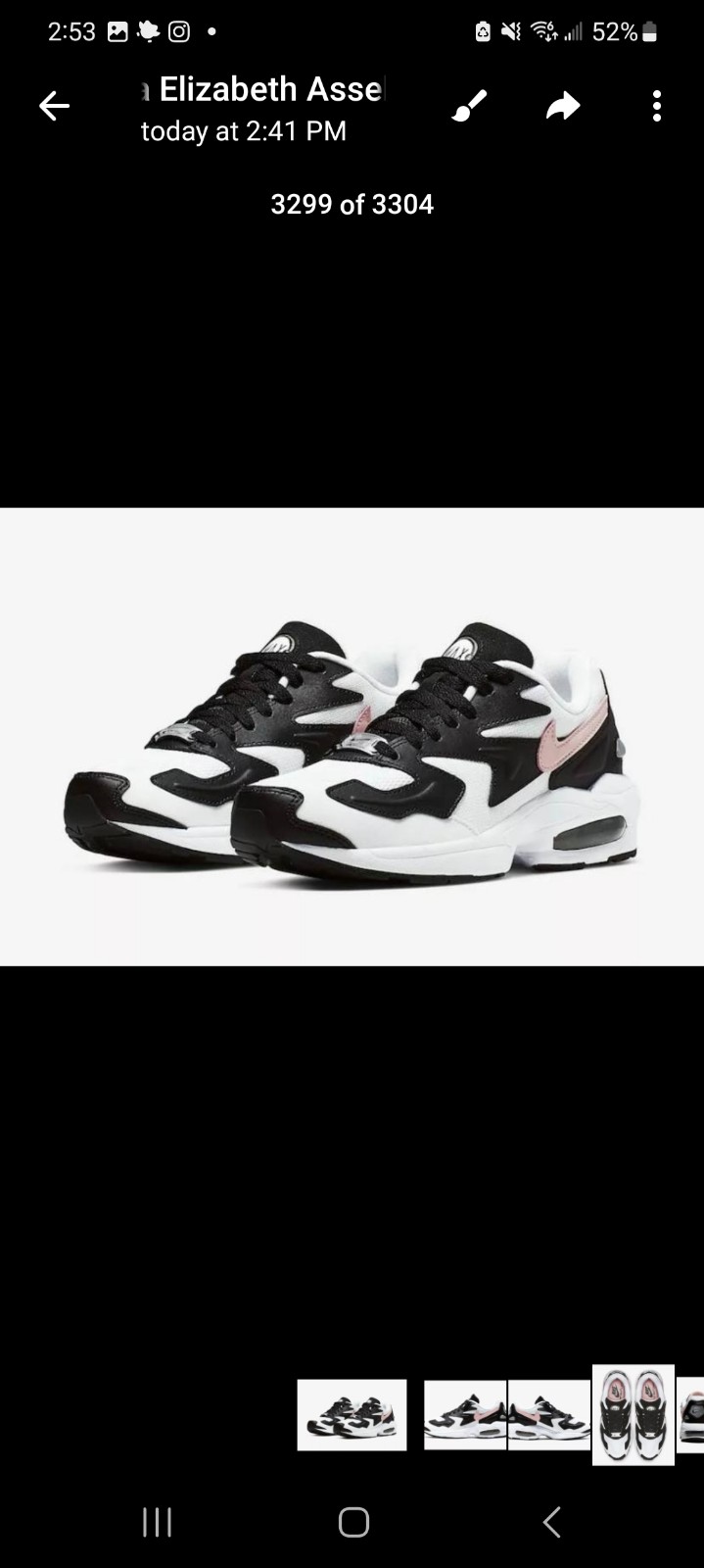 Nike Wmns Air Max2 Light White Black Coral Pink Womens Shoes AO3195-101 Size 12