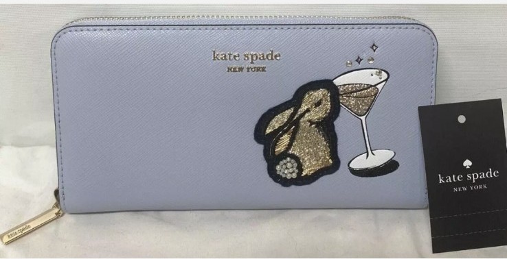 Kate Spade Wallet Bun Bun 3D Bunny Zip Around Continental Wallet Martini 210
