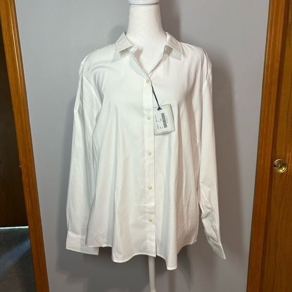 UNTUCKit Womens Isabella button down Oxford shirt white NEW size 16