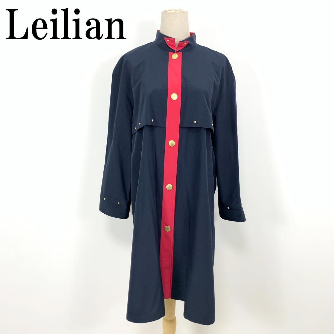 LA6385 New with Tag Leilian Long Coat Navy Polyester 9