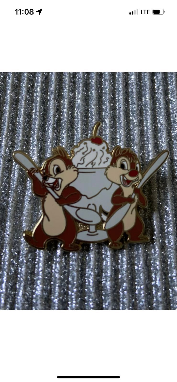 PTD DSF Disney CHIP & DALE #9 Ice Cream Sundae Pin Trader's Delight LE 300 GWP