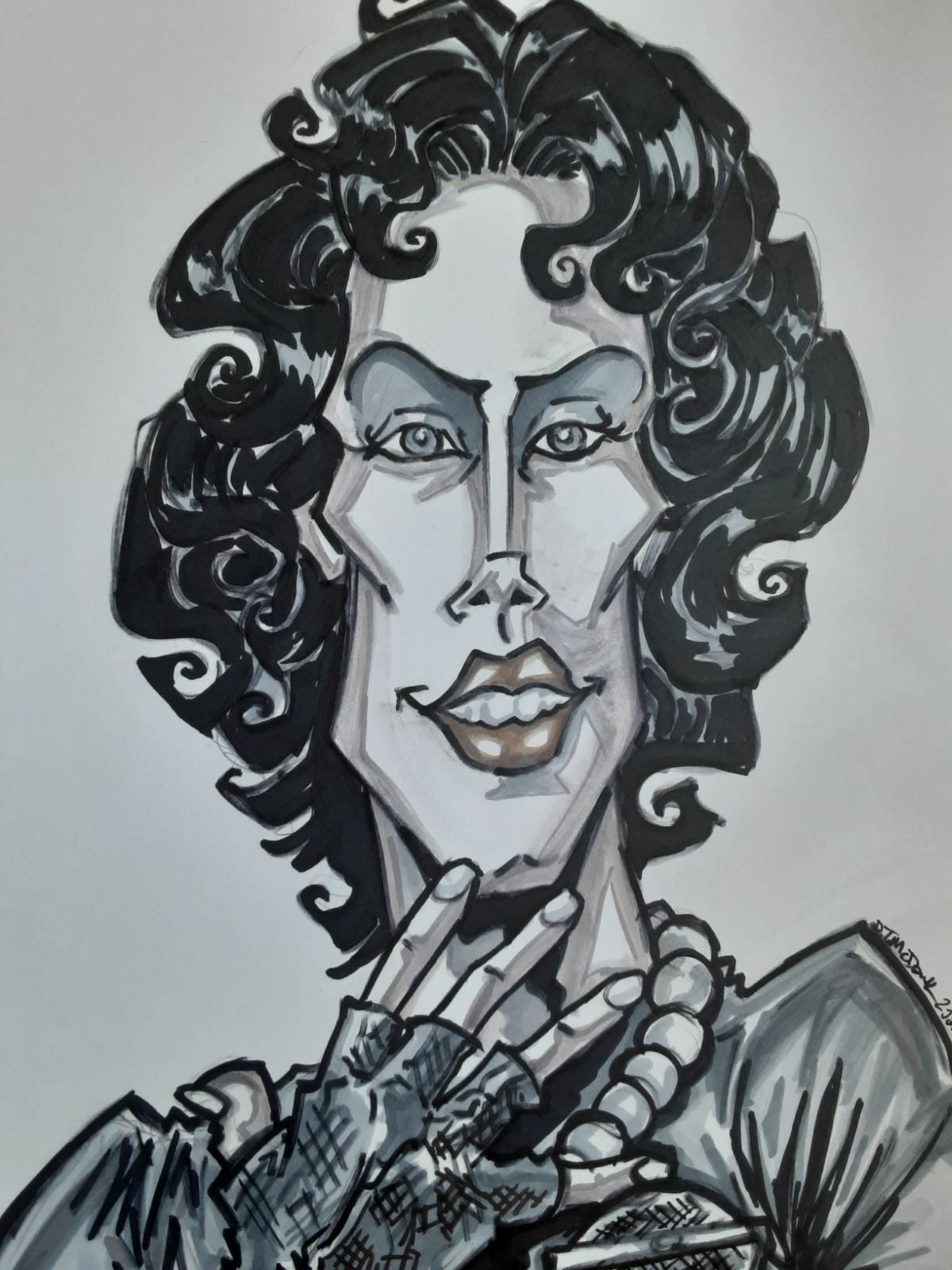 Tim Curry Original Hand Drawing 1 of a k