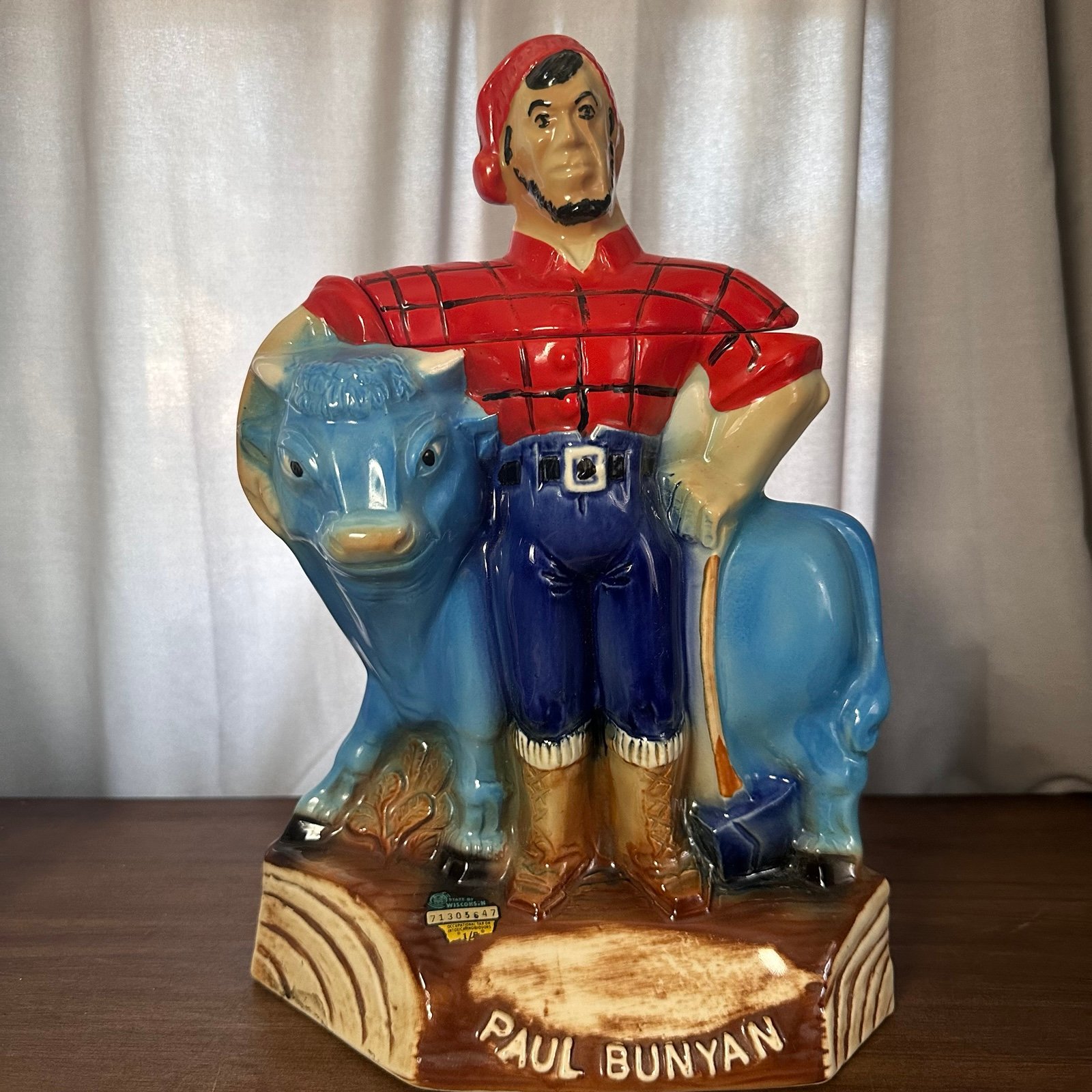 Paul Bunyan Decanter Old Mr. Boston Brandy Vintage 1971 OMB #13 Royal Halburton