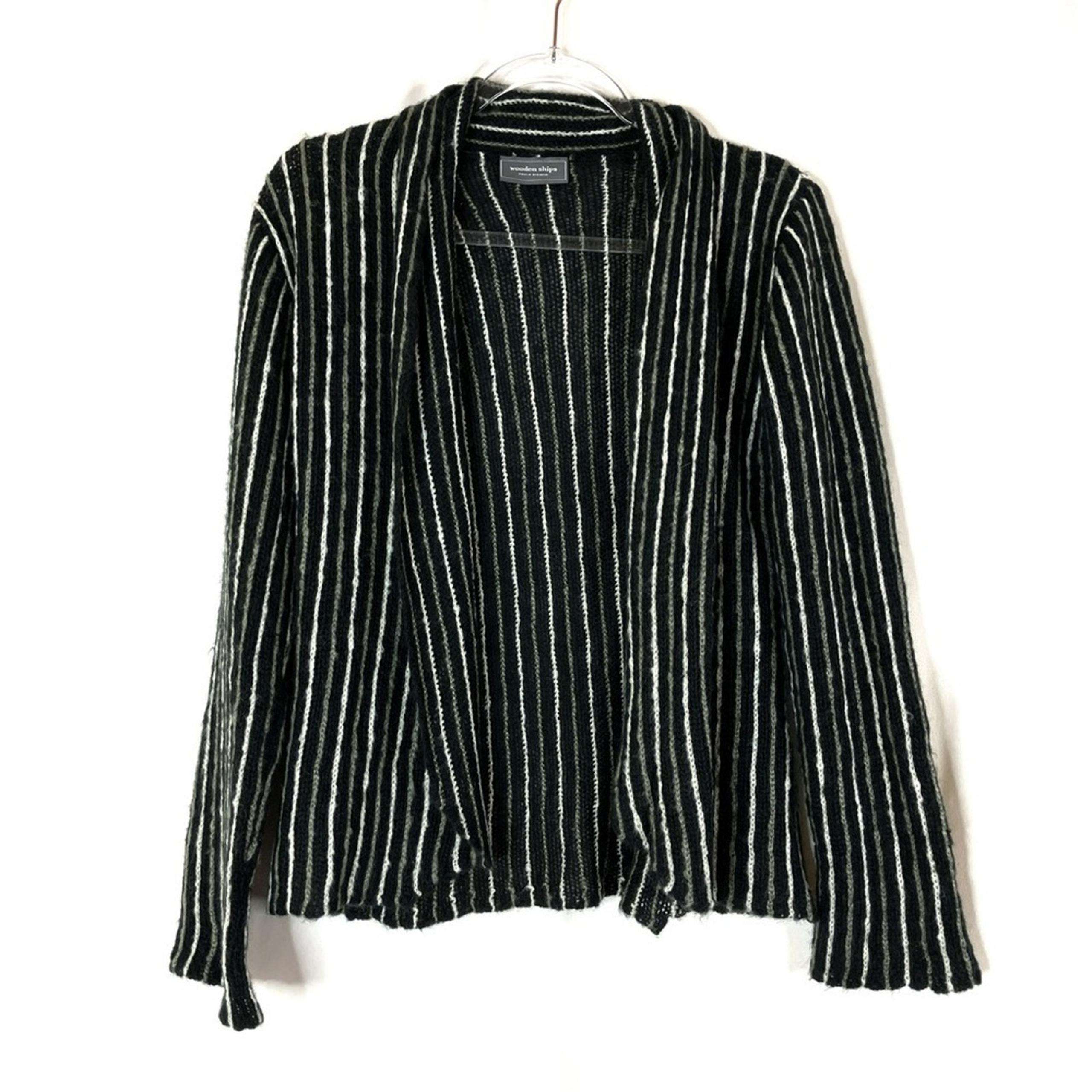 Wooden Ships Soft Loose Knit Acrylic Mohair Wool Open Front Cardigan Sweater M