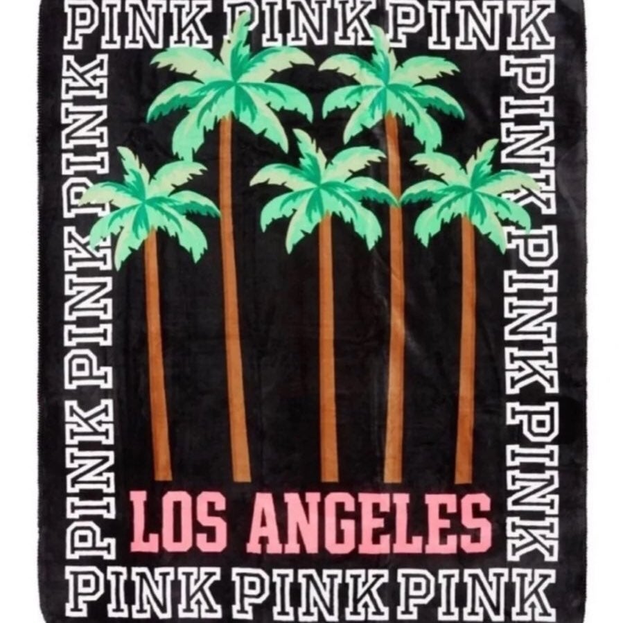 Vs Pink Los Angeles Sherpa Blanket