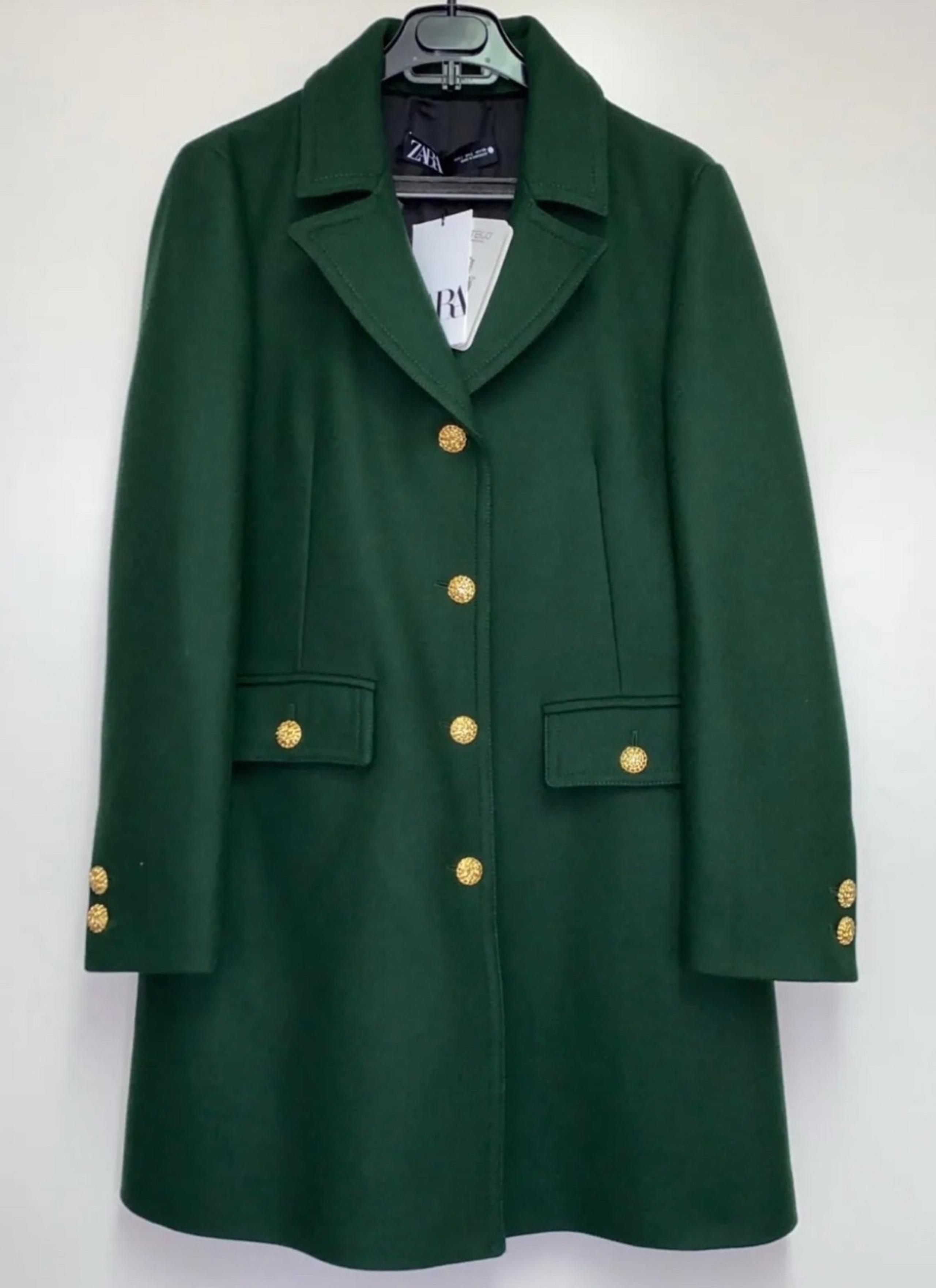 ZARA coat women tailored with gold buttons