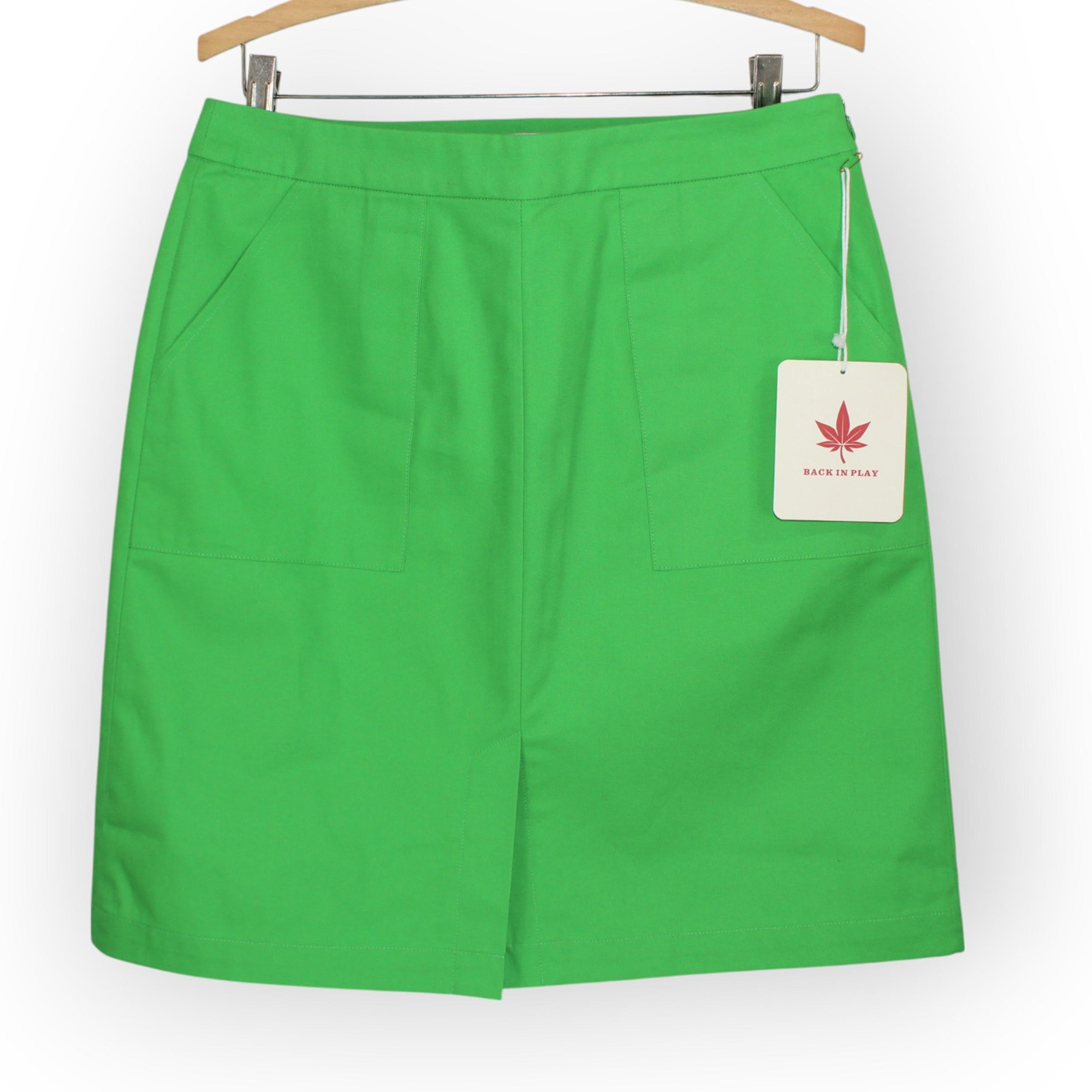 FreeShipping BOAST Sz6 Twill Market Skirt KellyGreen Canvas KneeLength Golf