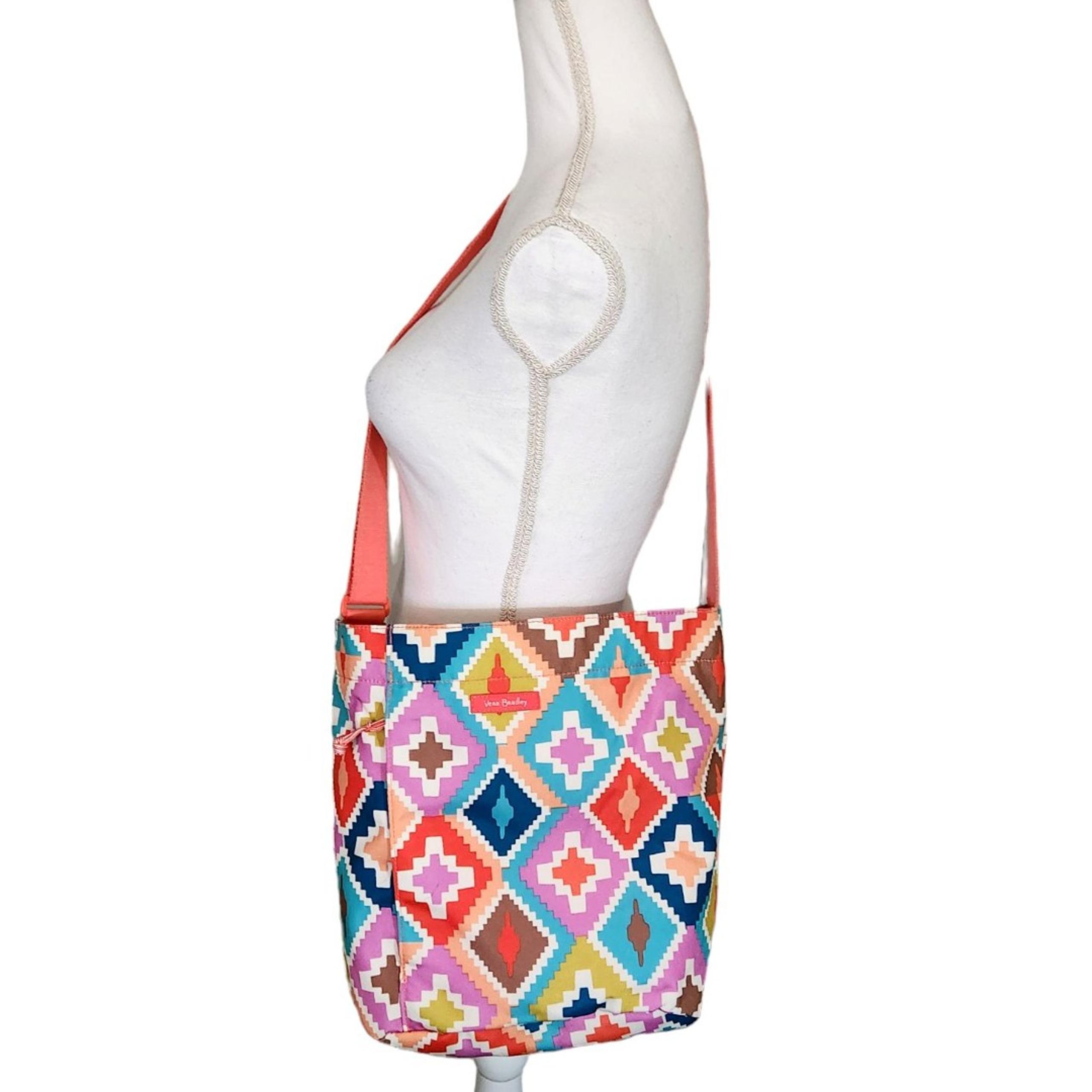 Vera Bradley Tote Bag Hacienda Diamonds Mesh w/Drawstring Closure Adj. Strap