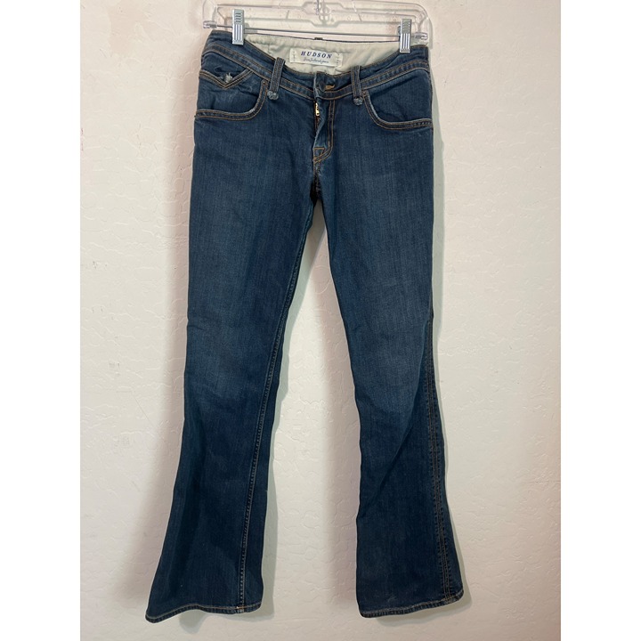 Hudson Jeans Sz 28 Wide Leg Low Rise Blue Jean Medium Wash