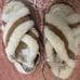 UGG Disco Cross Slide Sheepskin Platform Slippers Womens Sz 8 Chestnut 1121550