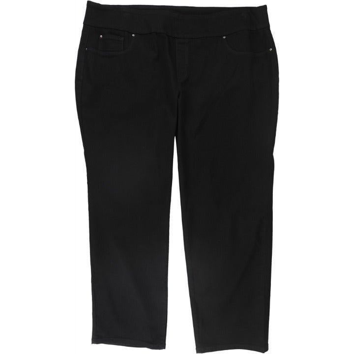 NWT Women Plus Size 24W Charter Club Black Cambridge Slim Fit Pull On Jeans