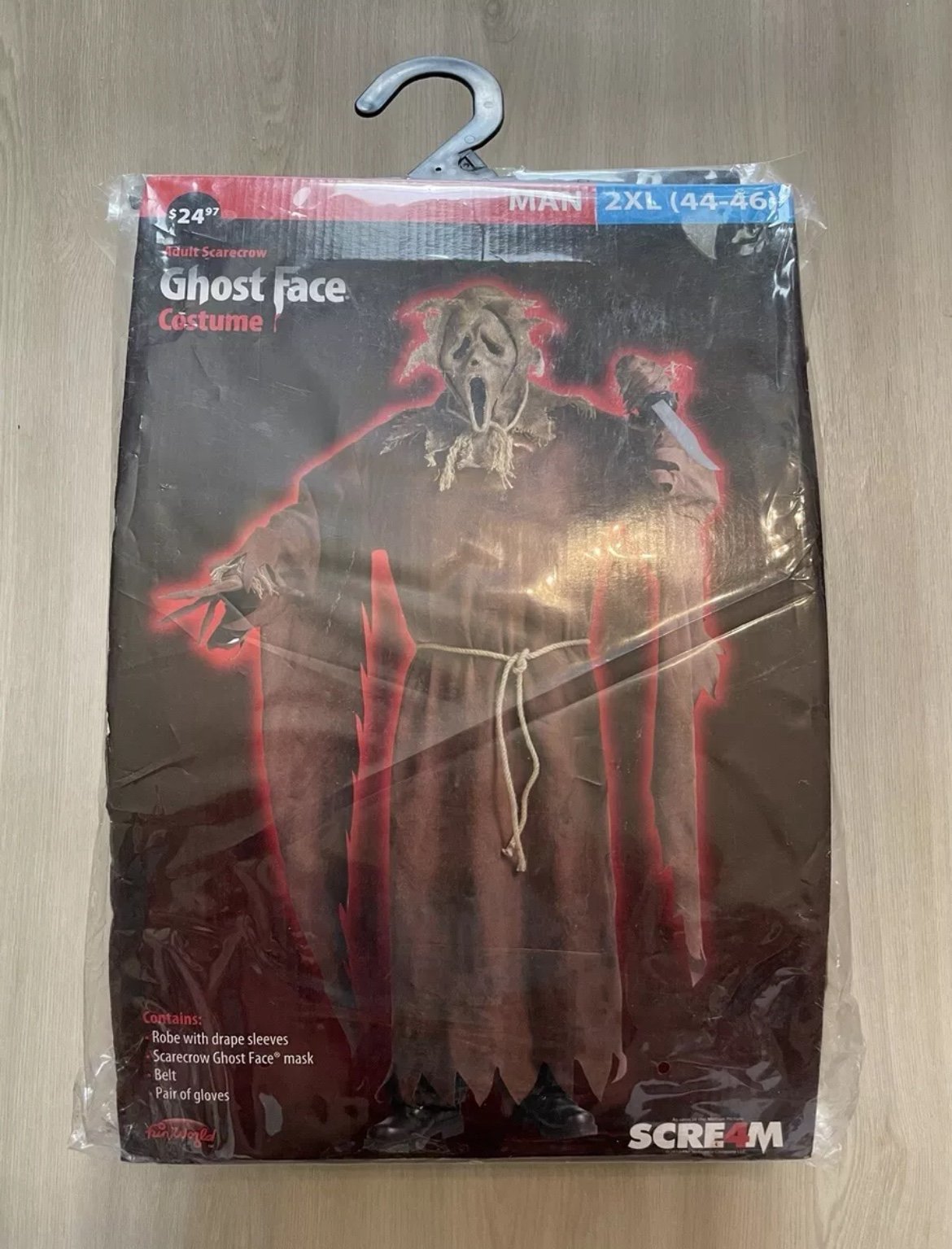 New Ghost Face Scream 4 Burlap Scarecrow Halloween Costume Men's 2XL XXL (44-46)