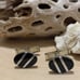Vintage 925 Sterling Silver Inlay Black Onyx OvalCuff Links Signed