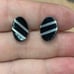 Vintage 925 Sterling Silver Inlay Black Onyx OvalCuff Links Signed