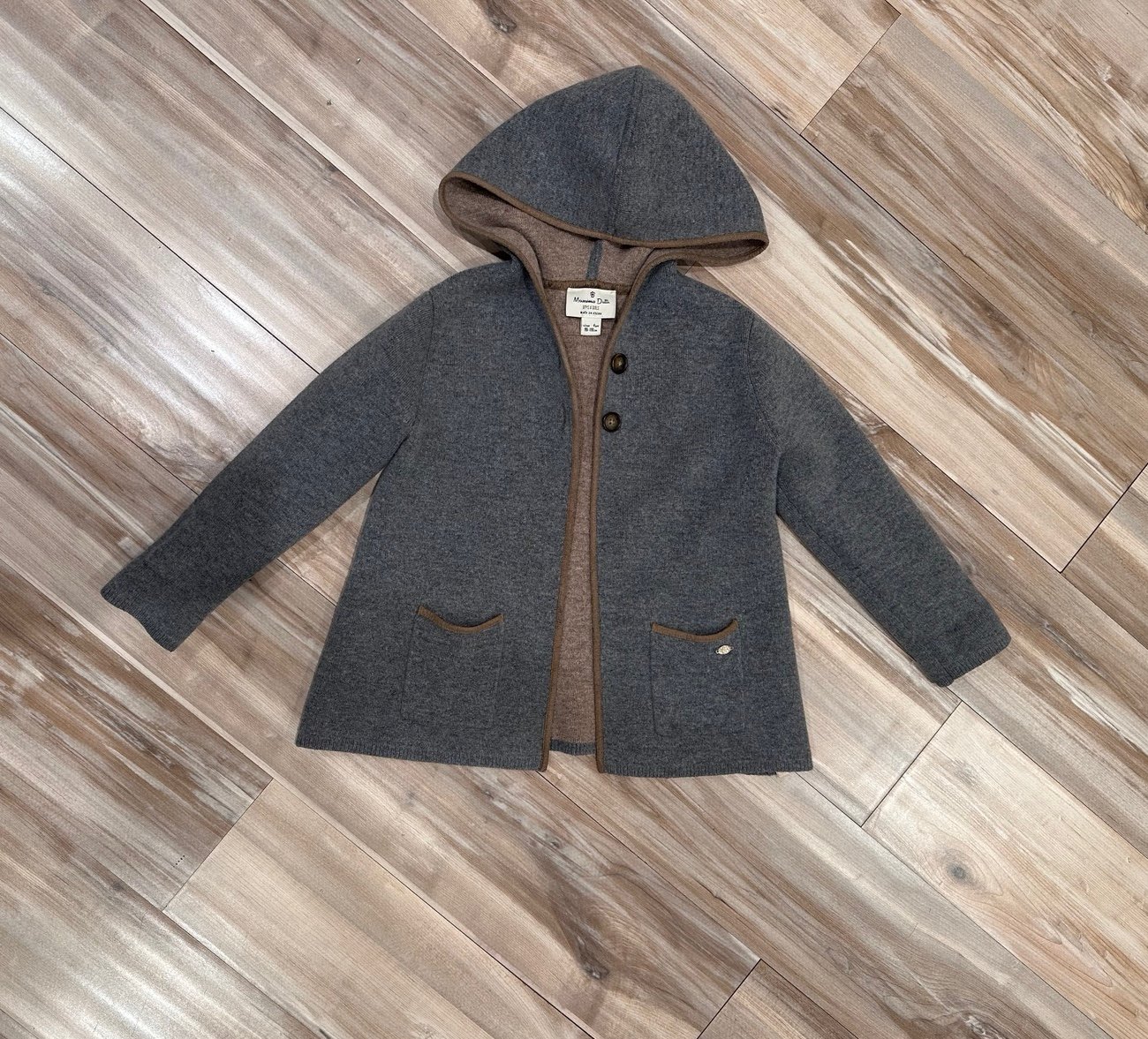 Massimo Dutti wool-mix girls hooded jacket - age 4T