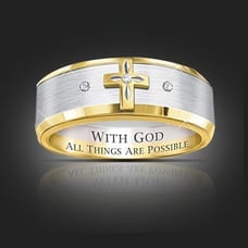 Titanium Steel Ring Cross Diamond Ring 8