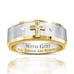 Titanium Steel Ring Cross Diamond Ring 8