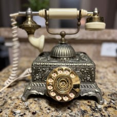 Vintage Baroque Style FRENCH STYLE ROTARY DIAL PHONE 1937 Made In Korea