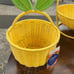 NWT Spring/Summer Lemon Resin Wicker Serving Baskets & Utensil Caddy 4 piece set