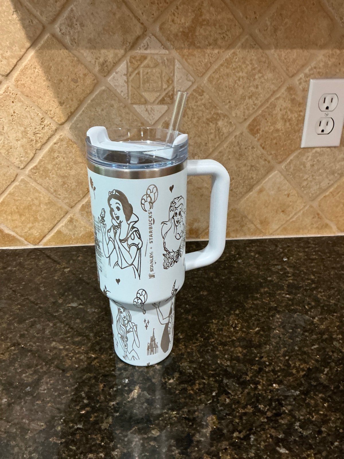 Stanley Starbucks Spring Blue 40 Ounce Tumbler New Disney Princess Engraved