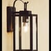 Pia Ricco 1- Light Matte Black Outdoor Wall Lantern Sconce Clear Glass Farmhouse